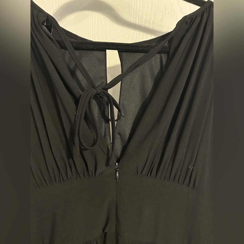 R&M Richards black sequin halter maxi gown 12P - Picture 7 of 9